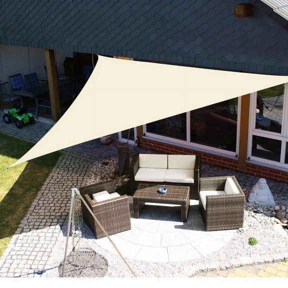 6.5' x 6.5' x 6.5' Triangle Waterproof Sun Shade Sail Outdoor Canopy Cover UV Block for Backyard Porch Pergola Deck Garden Patio with Free Rope