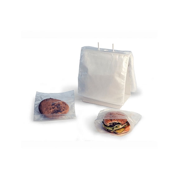6.5 x 7" Clear Flip Top Saddle Pack Deli Poly Bags (2,000 Bags) - Laddawn 6705