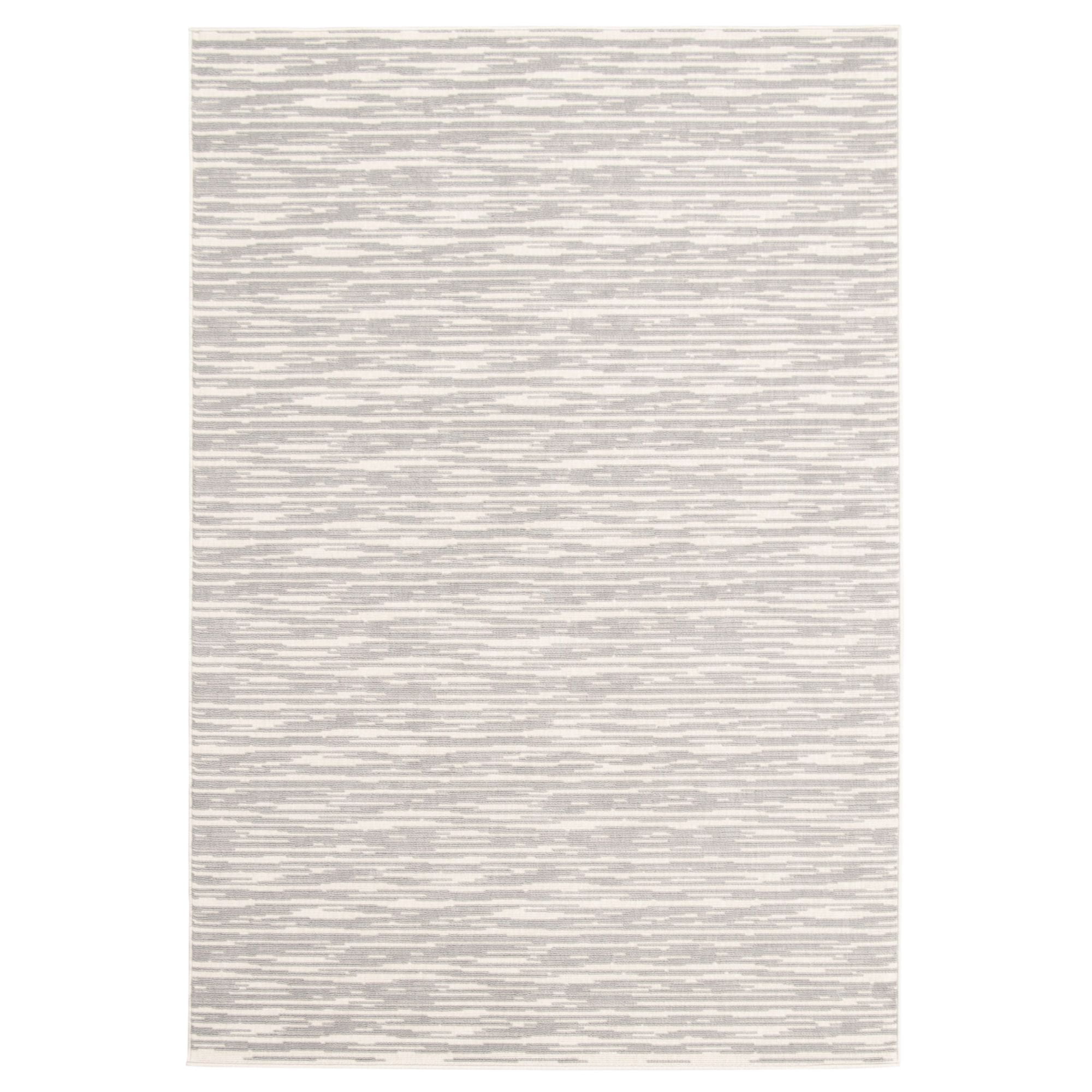 6.5' x 9.5' Gray Contemporary Striped Rectangular Outdoor Area Throw ...