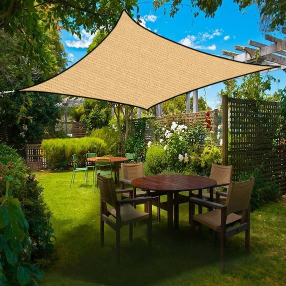 6.5 x 9.8 FT 95% Sun Shade Sail with Grommets, Outdoor Sun Shades Canopy for Patio, Outdoor Sunshade Swimming Pool Sun Awning, Fabric Sun Shade Cloth Privacy Screen for Garden Outdoor Facility