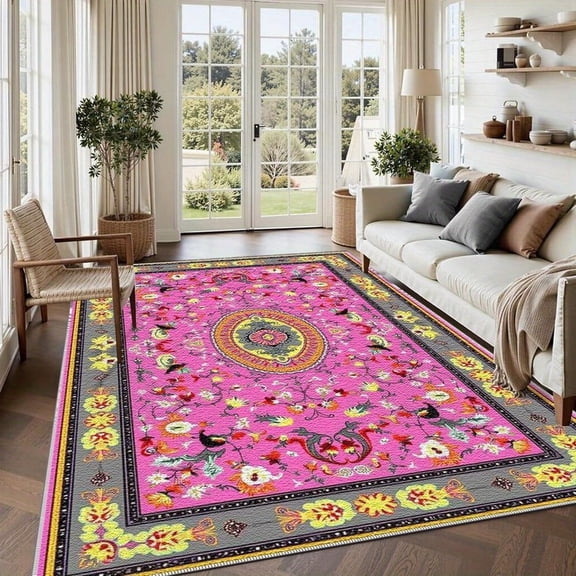 6.5'x10' Carpet Pads Non Slip Carpet Mats Non Slip Aztec Area Rug Cheetah Print Area Rug Mid Century Modern Area Rug