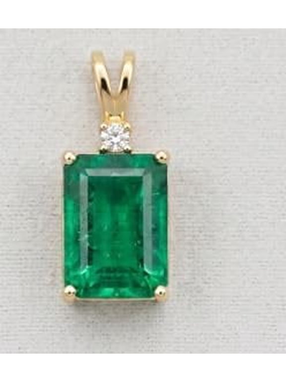 6.50 Carat Natural Green Emerald Gemstone Teardrop Pendant for Men And Women Panchdhatu Gold Plated Jewelry