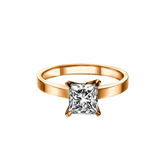 6.50MM D-F VS Moissanite Engagement Ring (1.5 ct Moissanite Weight, 1.70 ct dew) 4 Prongs Classic 14K Gold