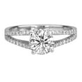 thumbnail image 1 of 6.50MM D-F VS Moissanite Engagement Ring With Diamonds (0.88 ct Moissanite Weight, 1.36 ctw dew) Micro Pave Split Shank 14K Gold, 1 of 3