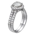 thumbnail image 1 of 6.50MM D-F VS Moissanite Engagement Ring With Diamonds (0.88 ct Moissanite Weight, 1.5 ctw dew) Round Shape 14K Gold, 1 of 2