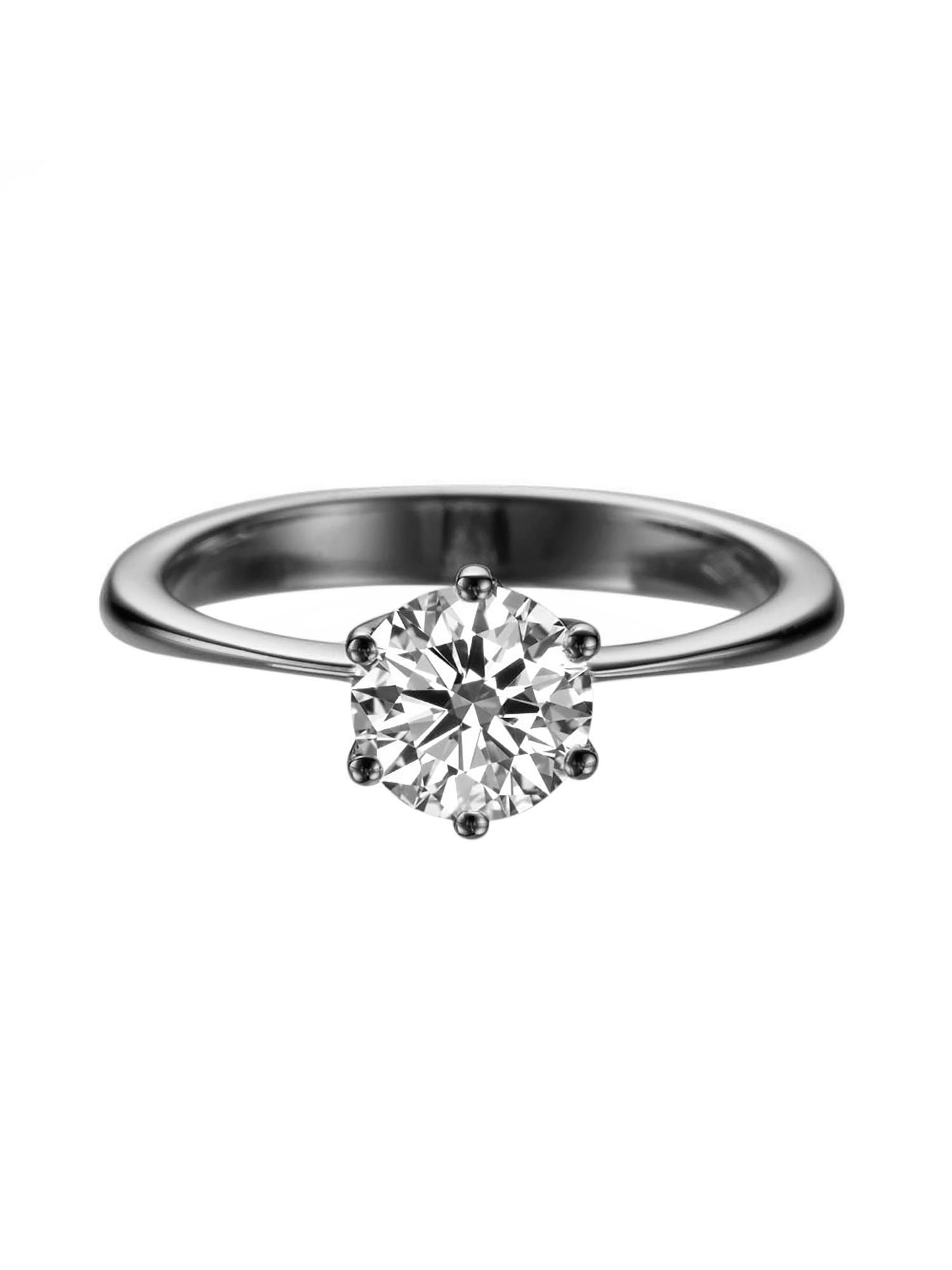 2.5 Carat Moissanite & Diamond Engagement Ring In 14K White Gold - Size 4 To 11 (G-H Color, VS-SI Clarity)