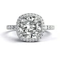 thumbnail image 1 of 6.50MM VS Moissanite Engagement Ring With Diamonds (1.21 ct Moissanite Weight, 1.8 ctw dew) Cushion Shape 14K Gold, 1 of 5