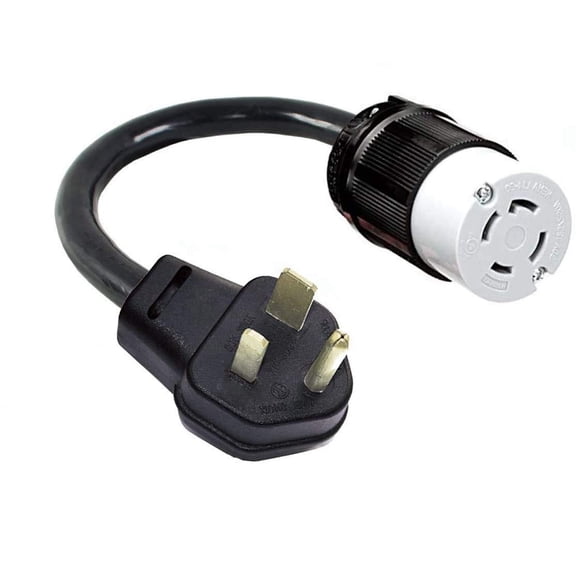 6-50P 3-Pin Male Welder Plug to L14-30R Twist Lock 4-Prong Female Generator Receptacle Socket Outlet, Dryer Stove Range Oven Electrical Power Cord Adapter/Convert FX966-475