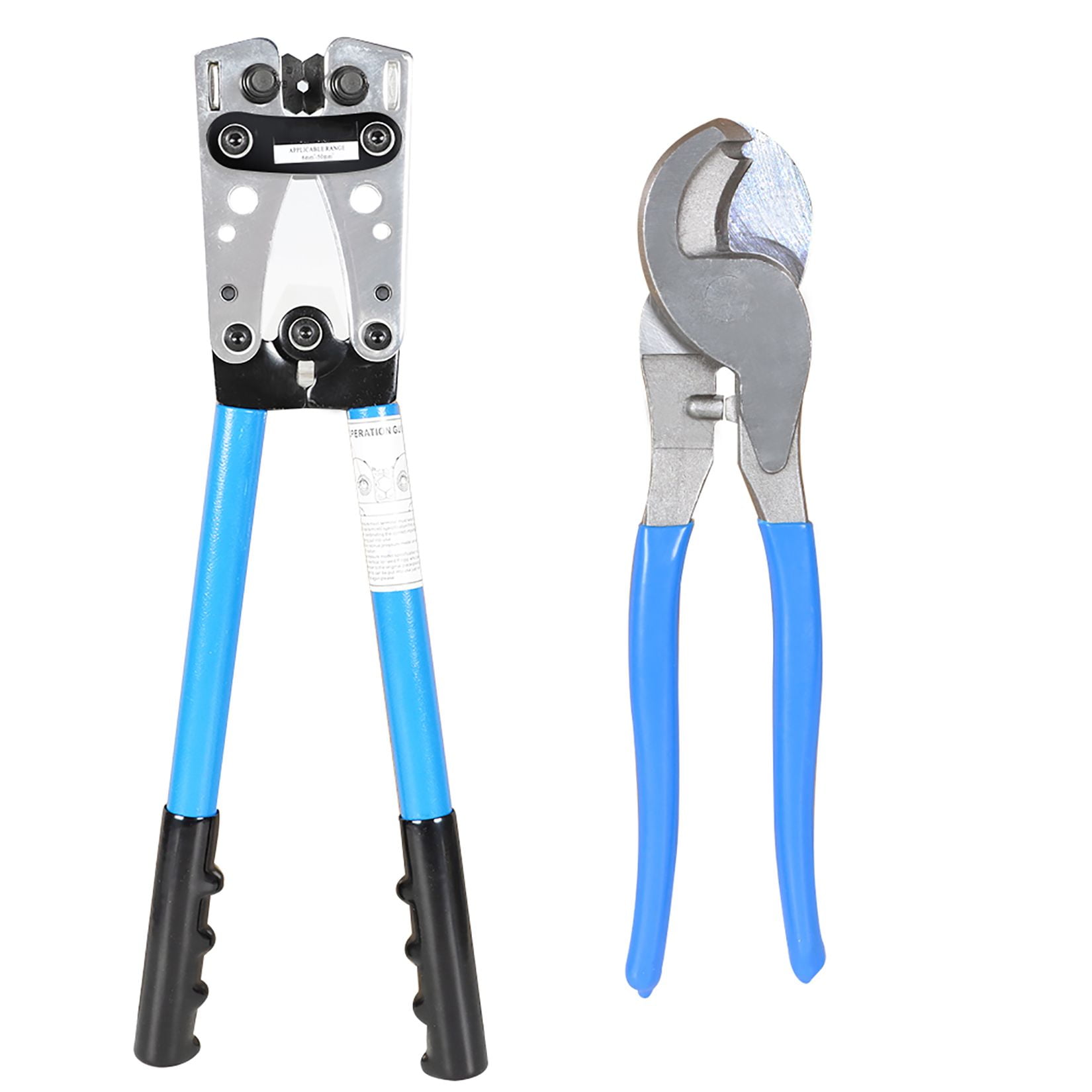 6-50mm² Battery Cable Lug Crimper Wire Crimping Tool Pliers with Cable Cutter for Crimping Wire Cable Cutting Crimper with Storage Box