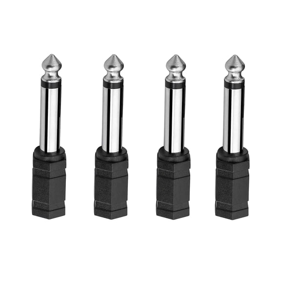 6.53mm 1.8in Male To 3.5mm 1.4in Female TRS To TS Jack Adapter Connector Audio Video Adapter Headphone Earphone Plug Adapter-Black-Mono