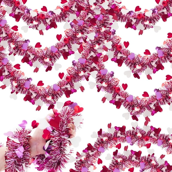 6.56/33FT St. Patrick's Day Christmas Tinsel Garland, Easter Fluffy, for Birthday, Festivities, Weddings, Valentine's Day Christmas, Party Decorations, All-Season Indoor Outdoor Party Supplies