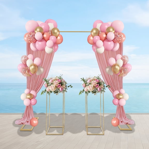 6.566.56ft Adjustable Square Backdrop Stand Kit, Metal Background Frame Wedding Arch Canopy for Photography & Party Show