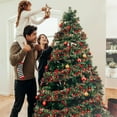 thumbnail image 1 of 6.56 Ft Christmas Tinsel Garland Shiny Thick Red and Green Tinsel Decor Xmas Tree Decorations Metallic Twist Foil Garland for Christmas Party Home Stairs Indoor Outdoor Supplies, 1 of 9