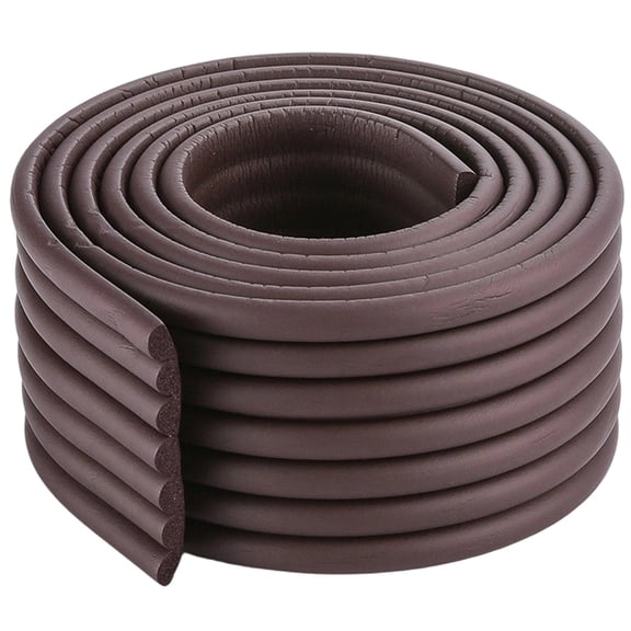 6.56 Ft Edge Protector Brown Safety Bumpers Edge Guards Anti-Collision Strip Edge Padding with Adhesive Extra-Wide Soft Rubber Foam