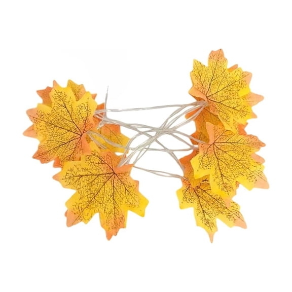 6.56 Ft Maple Leaf String Lights, 10 LED Fall Maple Leaves Fairy Light Garland, 3 Sections Battery Operated Autumn Light String for Thanksgiving Halloween Christmas Mantel Stair Porch Party Decor