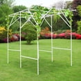 thumbnail image 1 of 6.56' Metal Garden Arbor Arch Trellis for Climbing Plants Vines Ceremony, 1 of 15