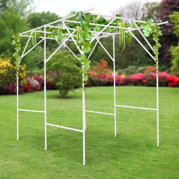 6.56' Metal Garden Arbor Arch Trellis for Climbing Plants Vines Ceremony