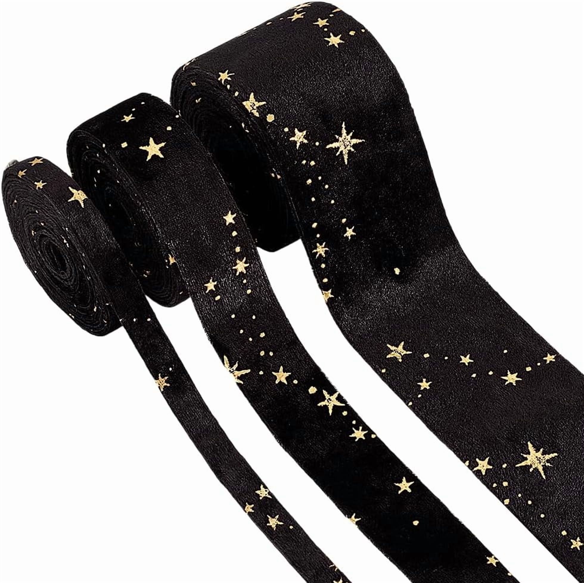 6.56 Yards(6m) Double Faced Velvet Ribbons with Star Motif 3/8 inch 1 ...