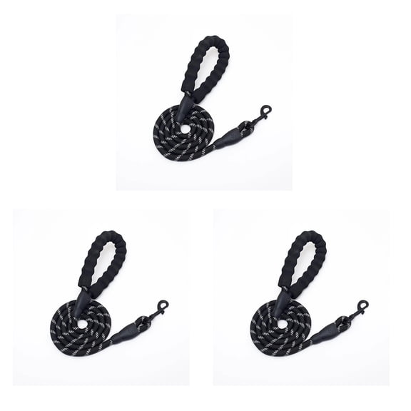 6.56FT Reflective Rope Dog Leash ， 1/2" Thick Padded Handle for Medium/Large Dogs, Comfortable & Durable