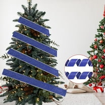 6.56ft Christmas Gold Vermicelli Ribbon, Shiny Satin Ribbon for Christmas Tree Decoration, Versatile Ribbon for Gift Wrapping, Holiday Decor and Festive Party Adornment, Dark Blue, 1pcs