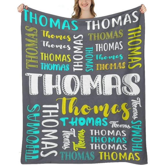 Personalized Blanket for Adults Kids Personalized Name Blanket Custom Blanket with Name Gift for Christmas Birthday Valentines Day (Color -4)
