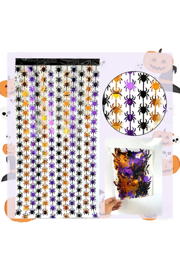 (Off-Season Clearance)6.56ft Ghost Rain Curtain - Halloween Photo Booth Backdrop with 3D Illusion Effect