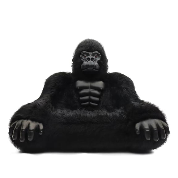 6.56ft Gorilla Inflatable Luxury Sofa Furry Plush Indoor Orangutan Furniture Sofa