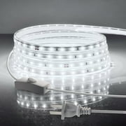 6.56ft LED Rope Lights Outdoor,110V Cuttable Outdoor LED Strip Lights Waterproof 6500K for Indoor Outdoor,Eaves,Backyards Garden,Landscape Lighting