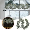 thumbnail image 1 of 6.56ft Pre-Lit Artificial Christmas Vine Garland with Warm White LED Lights, Artificial Norfolk Pine Garland, Flexible Greenery Garrain for Christmas Tree Mantel Wedding Holiday Decor,Green/2PCS, 1 of 7