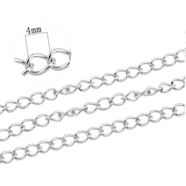 6.56ft Stainless Steel Cable Curb Chain Necklace Jewelry Making
