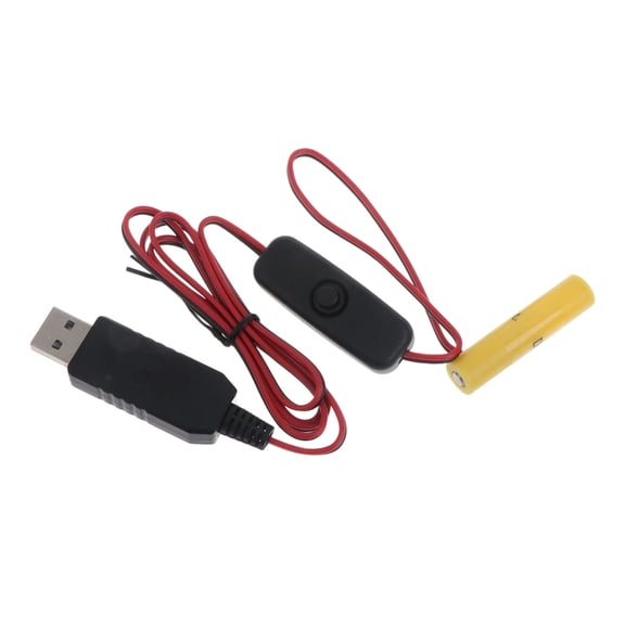 6.56ft Type-C/USB Battery Adapter Cable Replace Batteries for Clock Electronic Toy with