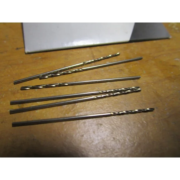 (6) #57 Hss 135 Split Point Gold Finish Jobber Drill