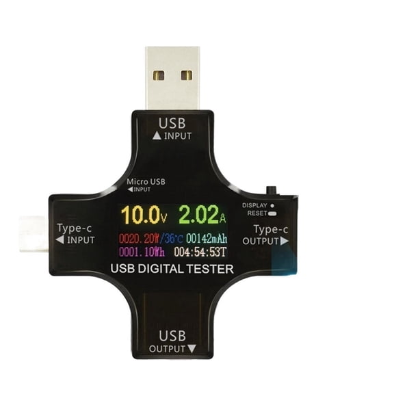 6.5A USB Tester DC Type-C PD Digital Voltmeter Amper Voltage Current Monitor Ammeter Detector Power Bank Charger Capacity Meter ,Live Data
