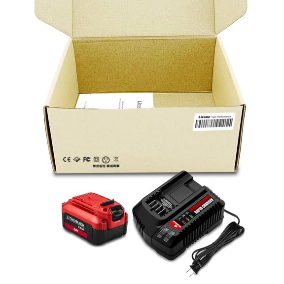 6.5Ah CMCB206 20V 6.0Ah Lithium-ion Batteries and Charger Combo Kit Replacement for Craftsman 20V V20 Battery and Charger 4Ah CMCB204 9Ah CMCB209 5Ah CMCB205 CMCB104 V20 Fast Charger
