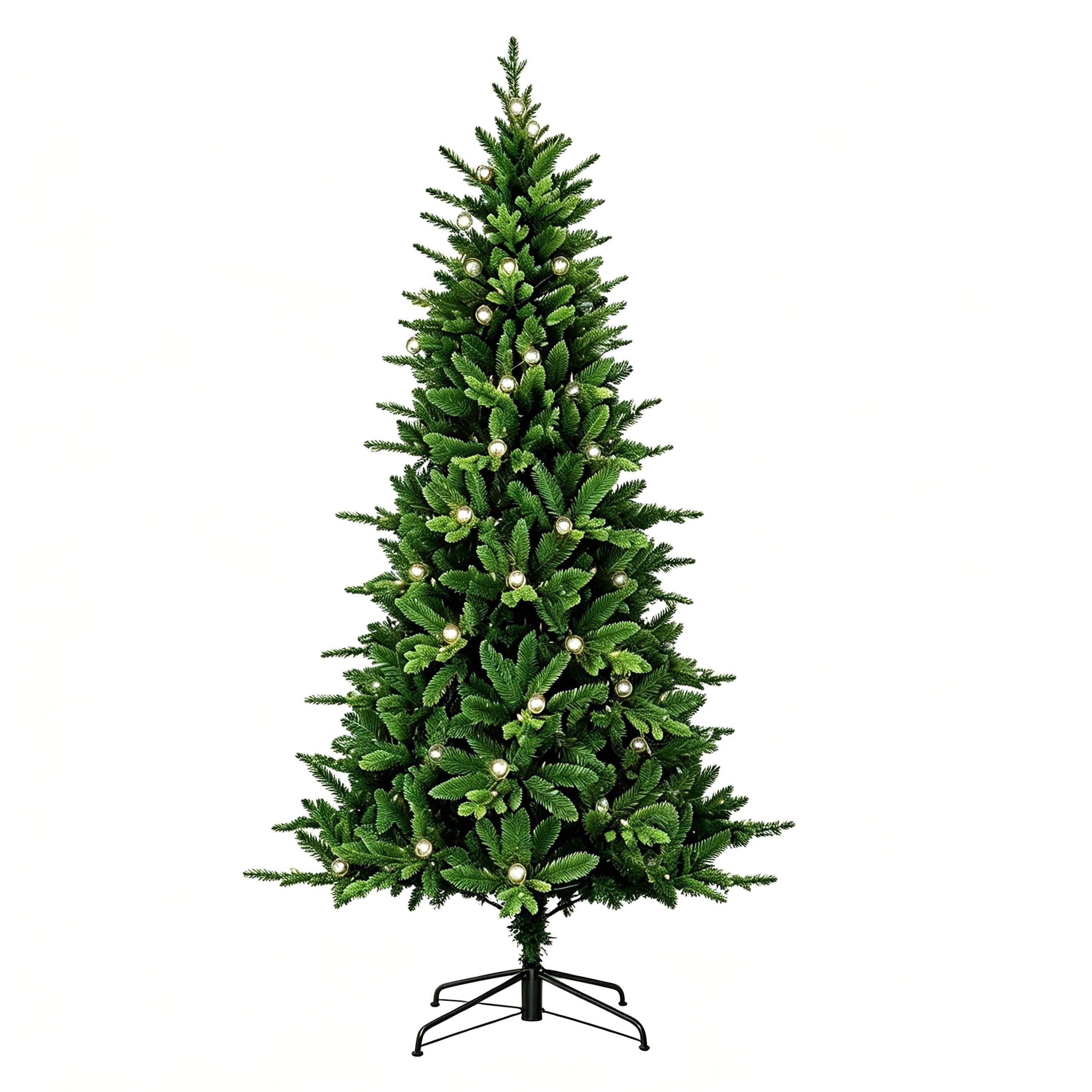 6.5' Pre-Lit Alder Green Artificial Christmas Tree with 325 Warm White LED Lights, 8 Functions, and Stand, by Holiday Time