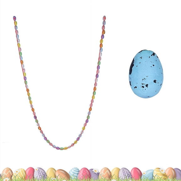 6.5FT Colorful Foam Easter Egg Garland Hanging Decor with Speckled Eggs for Mantle, Window, Spring Party & Home Decor
