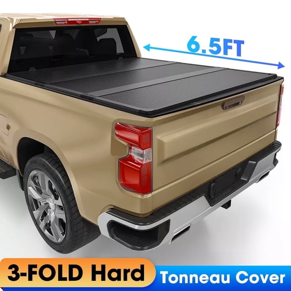 6.5 ft Hard Tri Fold Truck Bed Tonneau Cover Compatible with 2004-2014 Ford F150 F-150 Standard Box