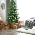 thumbnail image 1 of 6.5FT Green PVC+PE Christmas Tree with 2142 Tips – Full & Lush Hinged Tree with Metal Stand, Easy Assembly, Realistic Mixed Needle Design, 1 of 4