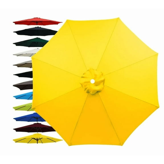 6.5FT Outdoor Patio Umbrella Replacement Canopy, 8 Ribs Umbrella Canopy Cover Replacement Fabric, Parasol Top Cover Replacement UV Protective Fabric, Canopy Only - Yellow