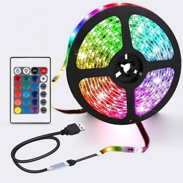 6.5FT RGB LED Light Strip, USB LED Strip Lights with 24 Keys Remote, 5050 60 LEDs Rope Lights, Color Changing LED Strip Kit for Home Bedroom Computer DIY Party Decor