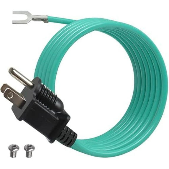 6.5FT Shielded Ethernet Patch Panel Bond Grounding Cord, NEMA 5-15P 3 ...