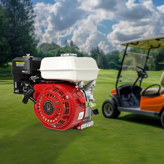 6.5HP 200cc Gas Engine, 4-Stroke Air-Cooled Horizontal Gasoline Motor, Replacement OHV Engine for Pressure Washers, Generators, Log Splitters, and Water Pumps, 3600 RPM Pull Start Motor