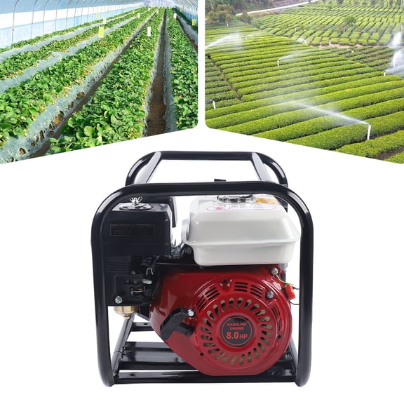 6.5HP 4-Stroke Water Pump, 2-Inch Heavy Duty Gas Powered Pump for Irrigation, Flood Control & Construction Sites