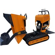 1100Lbs Track Dumper Self Loading Cart Track Barrow 208cc 6.5HP Gas Engine for Material Hauler, Garden Dump Cart, Landscaping, Farm and Construction, US Stock
