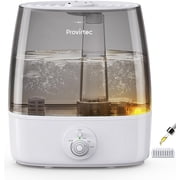 6.5L Clean Mist Humidifier for Large Room, Ultrasonic Tech Top Fill, Easy Clean, Ultra Quiet, 65H Runtime for Bedroom, Living Room, Office, Plants with Nightlight, White HC-12