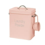6.5L Laundry Detergent Storage Container, Canister Washing Storage Tin Pink