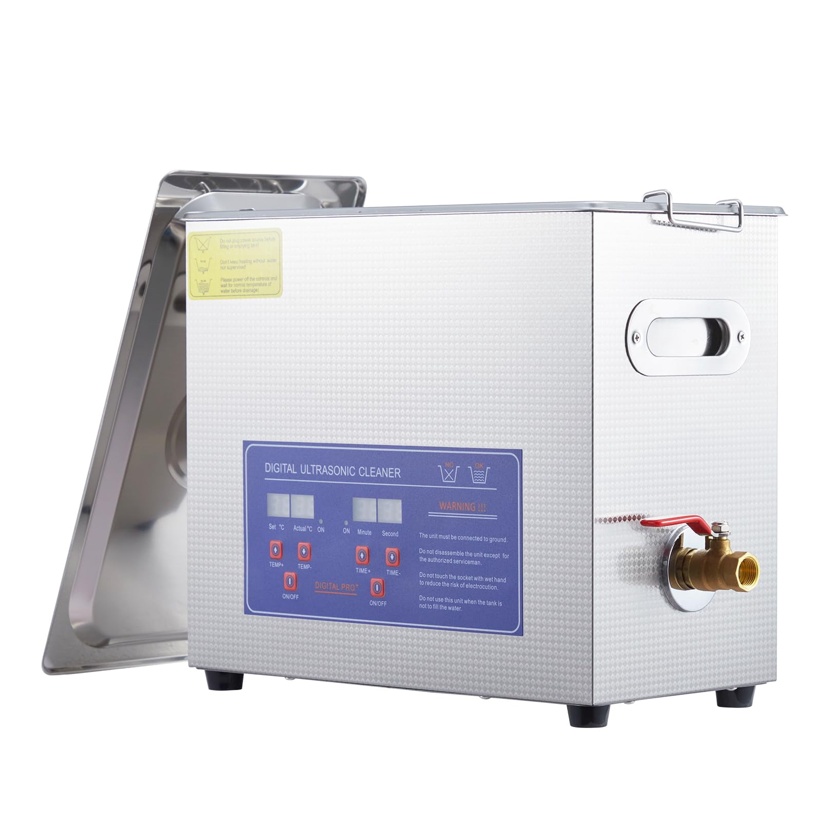 6.5L Professional Ultrasonic Cleaner | Commercial 40kHz with Digital Timer & Heater | for Jewelry, Watches, Eyeglasses & Small Parts Cleaning