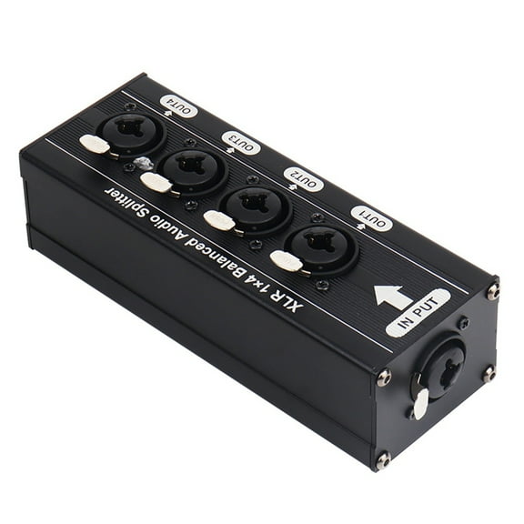 6.5TS Balanced XLR 1 in 4 Out Audio Distributor Supports Digital and Analog Audio Splitter Expander