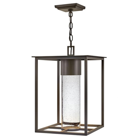 6.5W 1 Led Outdoor Large Hanging Lantern in Modern Style-17.75 inches Tall and 12 inches Wide-Oil Rubbed Bronze Finish Bailey Street Home