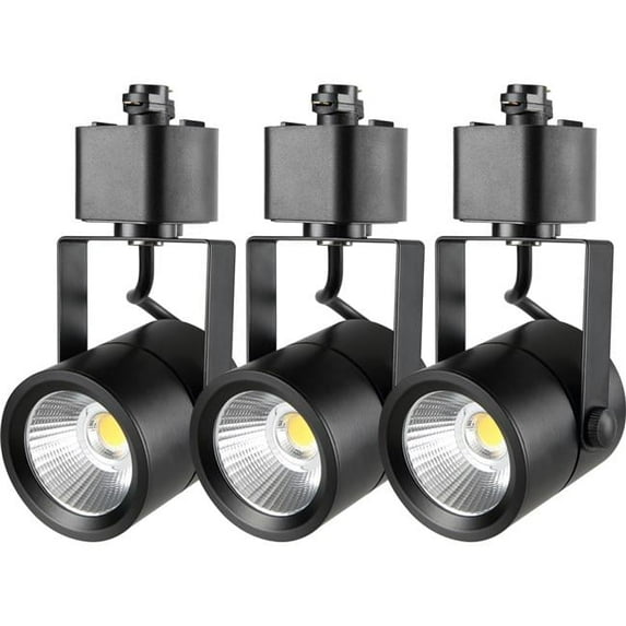 6.5W 3000K 470 lm LED Track Lighting Heads, Warm White, Dimmable H Type Track Light Head, Rendering Adjustable Tilt Angle Track Lighting Fixture, Black - Pack of 3